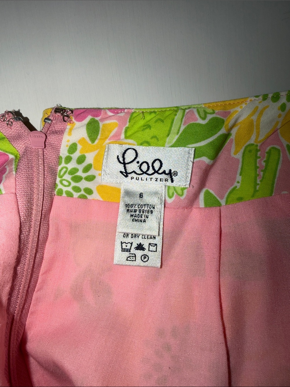 Lilly Pulitzer Floral Pink A-Line Mini Skirt Cotton 6 - Picture 2 of 3